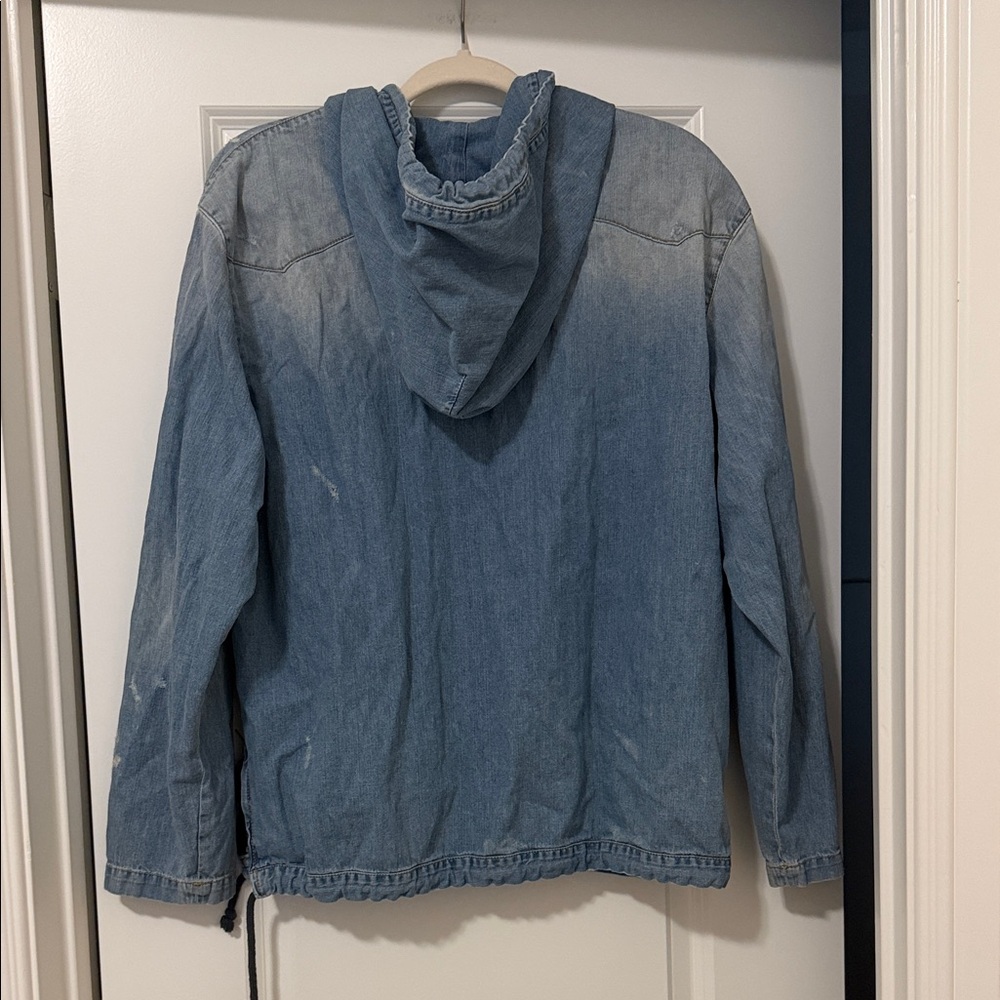 Saint Laurent Washed Denim Lace-Up Hoodie, Size XL, EUC - Picture 4 of 4